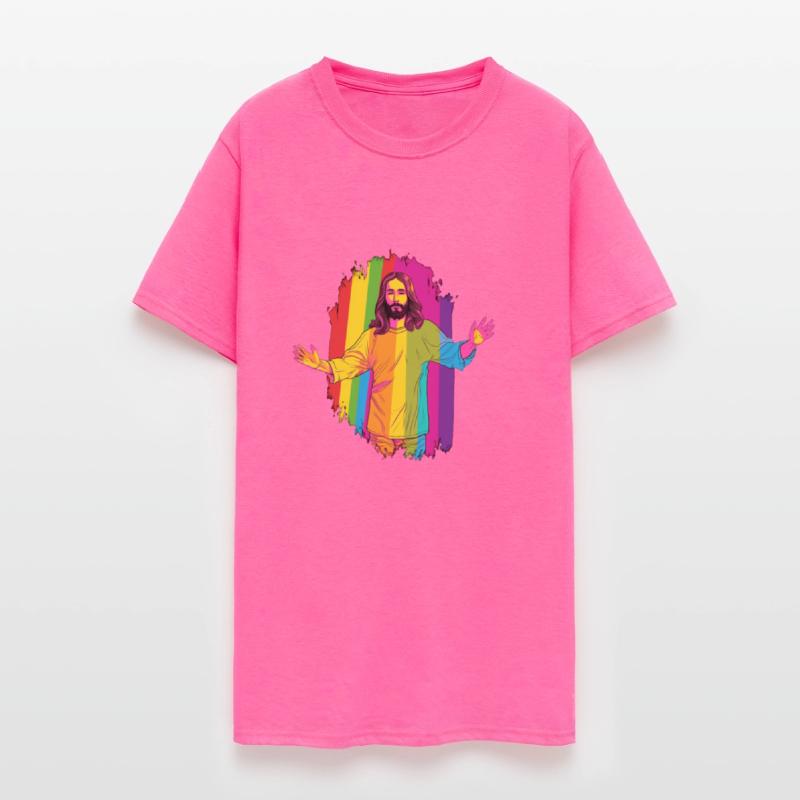 Christian Pride LGBTQ Jesus with Rainbow Flag