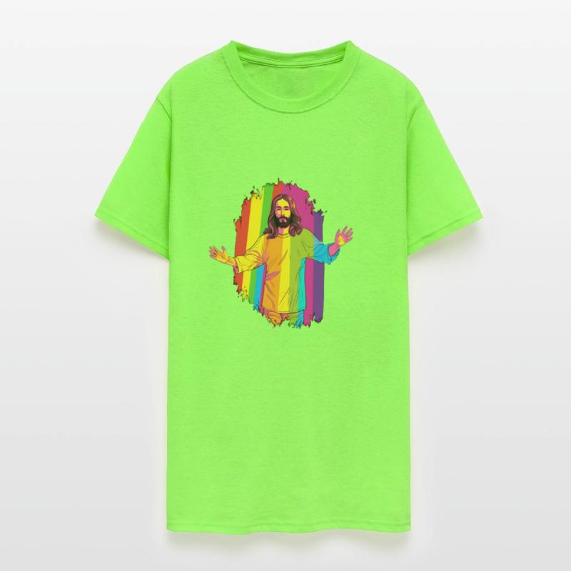 Christian Pride LGBTQ Jesus with Rainbow Flag