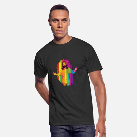 Christian Pride LGBTQ Jesus with Rainbow Flag