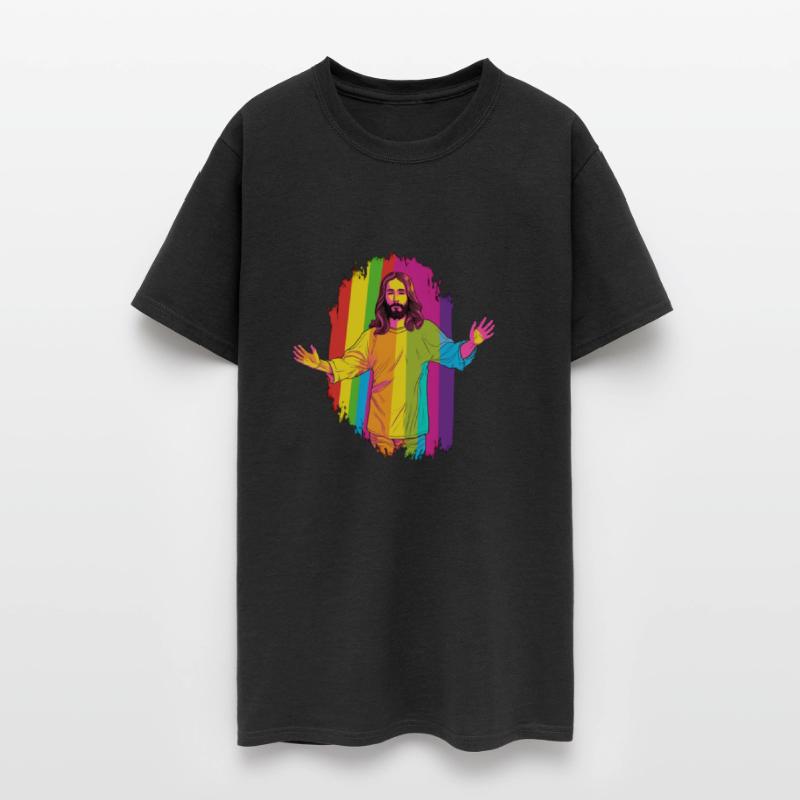 Christian Pride LGBTQ Jesus with Rainbow Flag