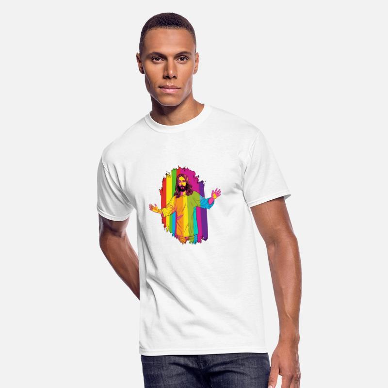 Christian Pride LGBTQ Jesus with Rainbow Flag