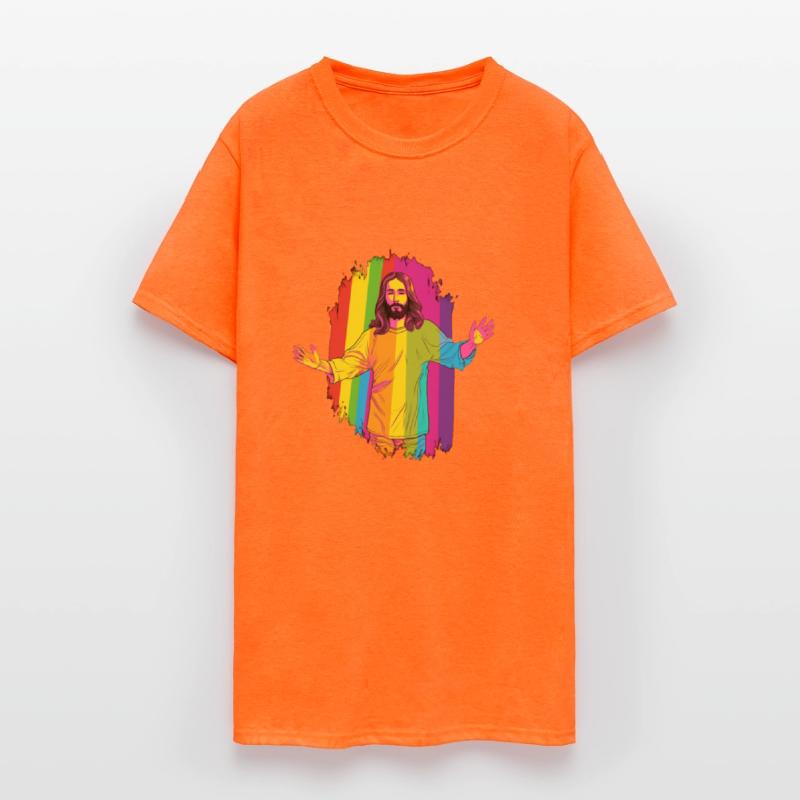 Christian Pride LGBTQ Jesus with Rainbow Flag