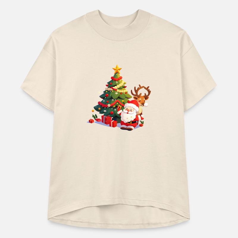 Christmas Tree Santa Claus And Reindeer