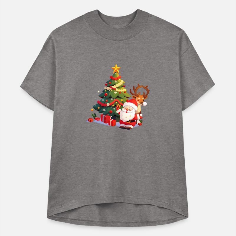 Christmas Tree Santa Claus And Reindeer