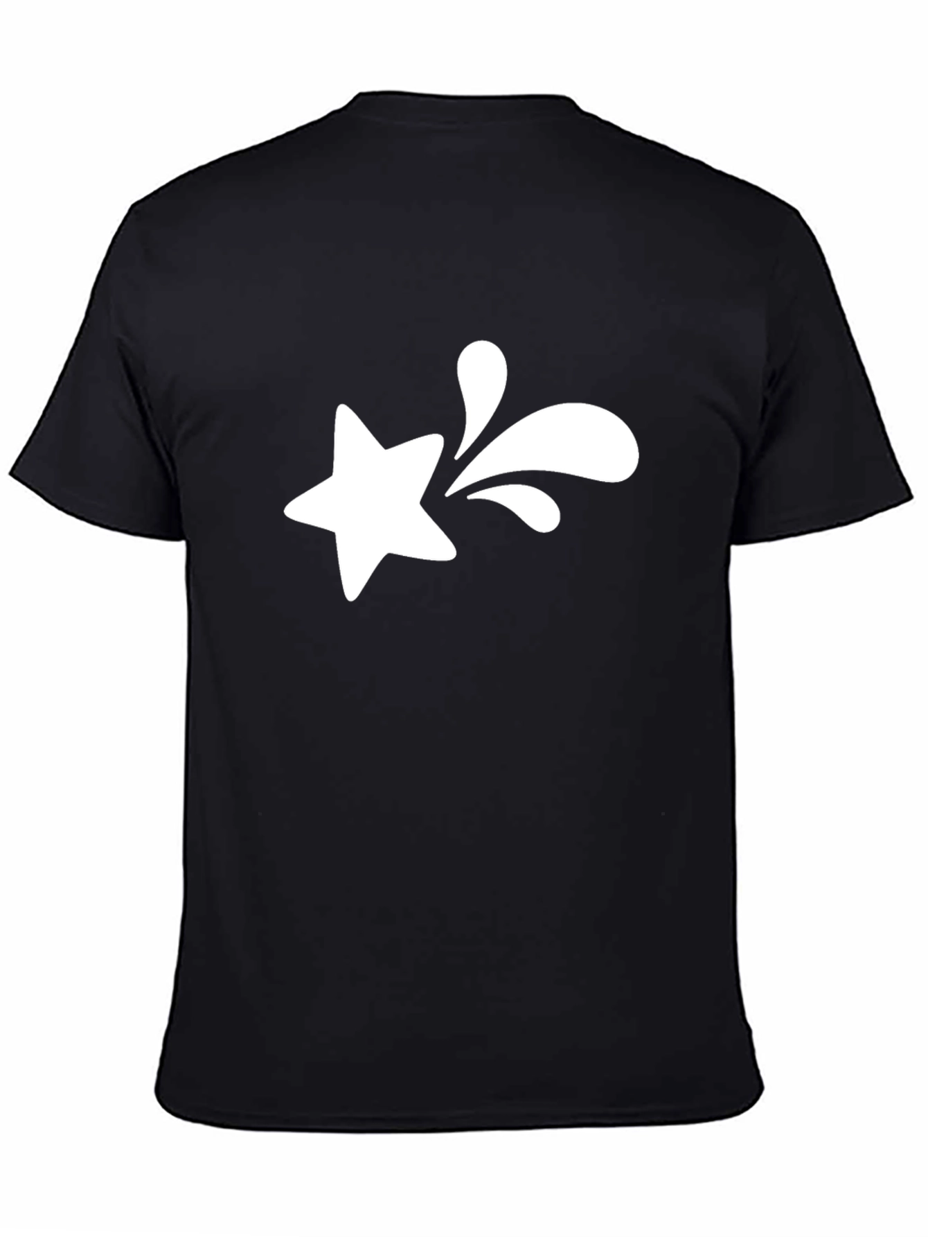 Star Splash Graphic Tee - Black Cotton T-Shirt