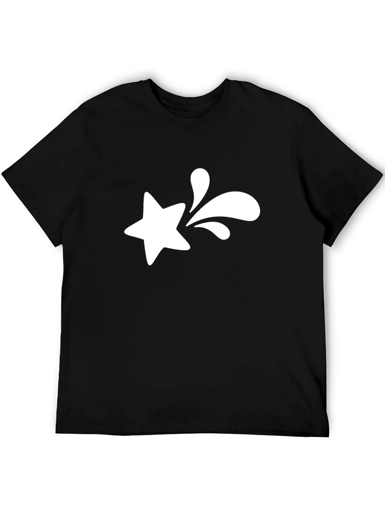 Star Splash Graphic Tee - Black Cotton T-Shirt