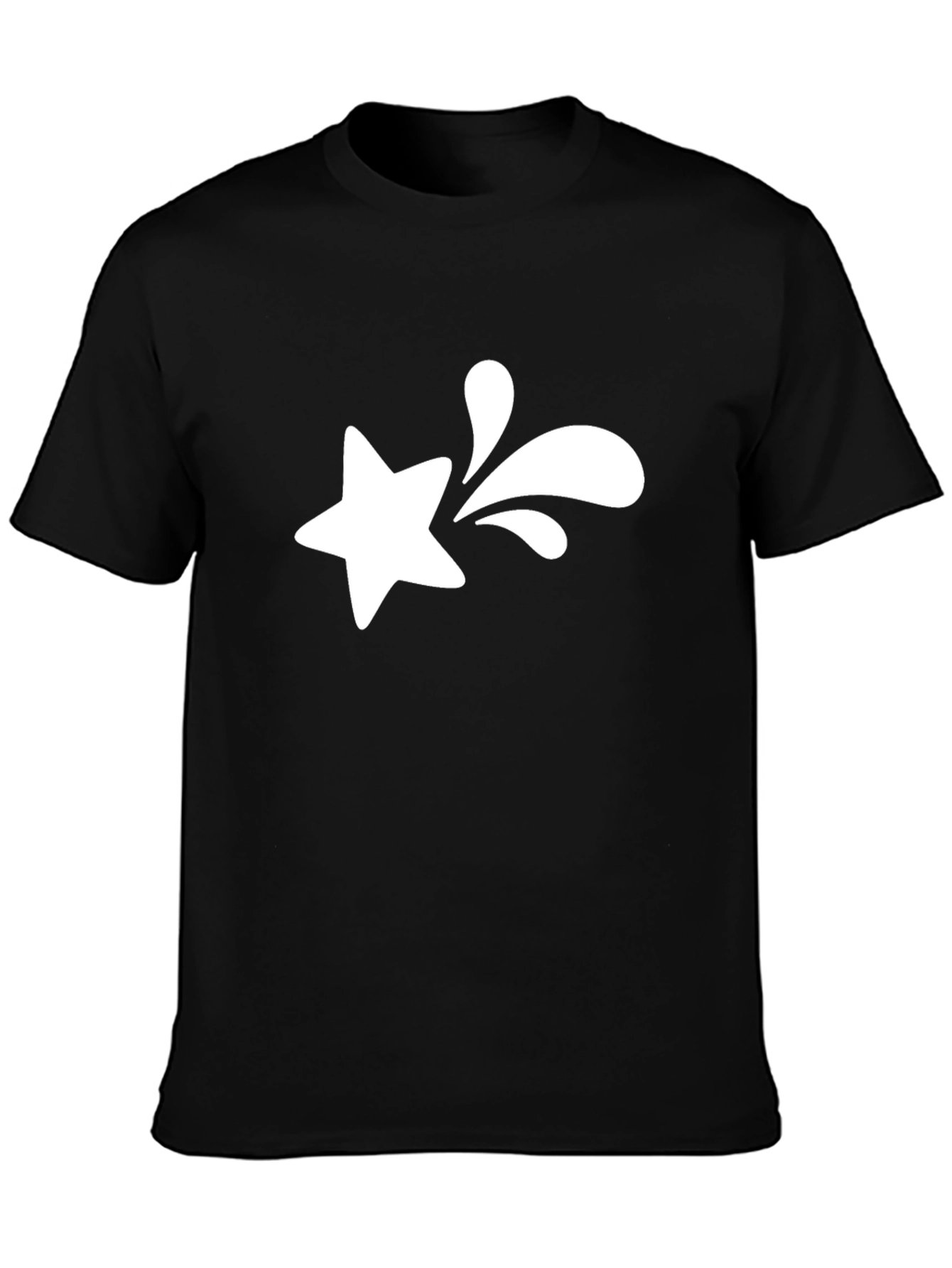 Star Splash Graphic Tee - Black Cotton T-Shirt