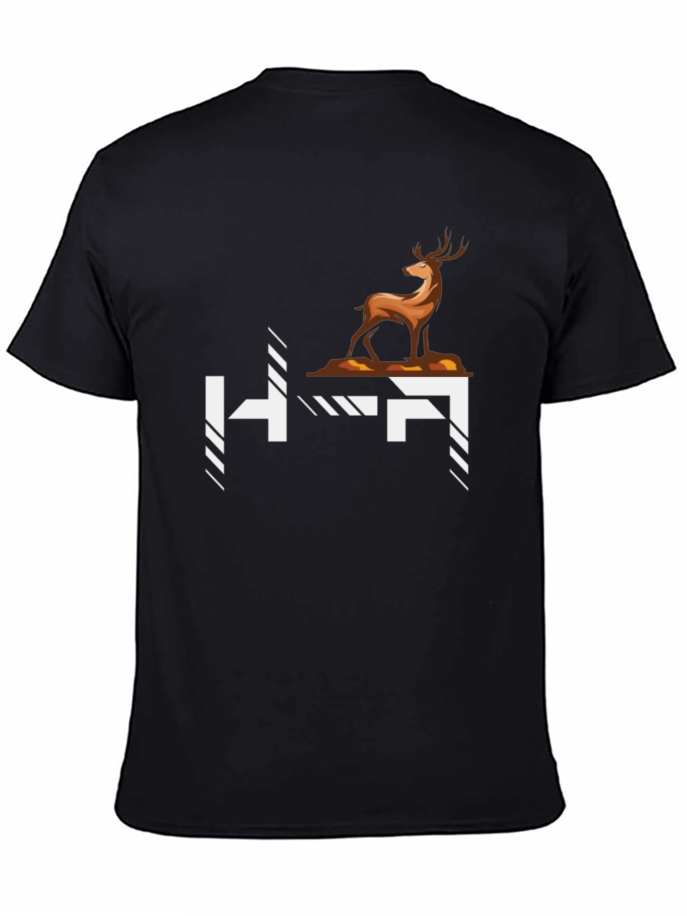 Deer Graphic Tee - Stylish Black Cotton T-Shirt