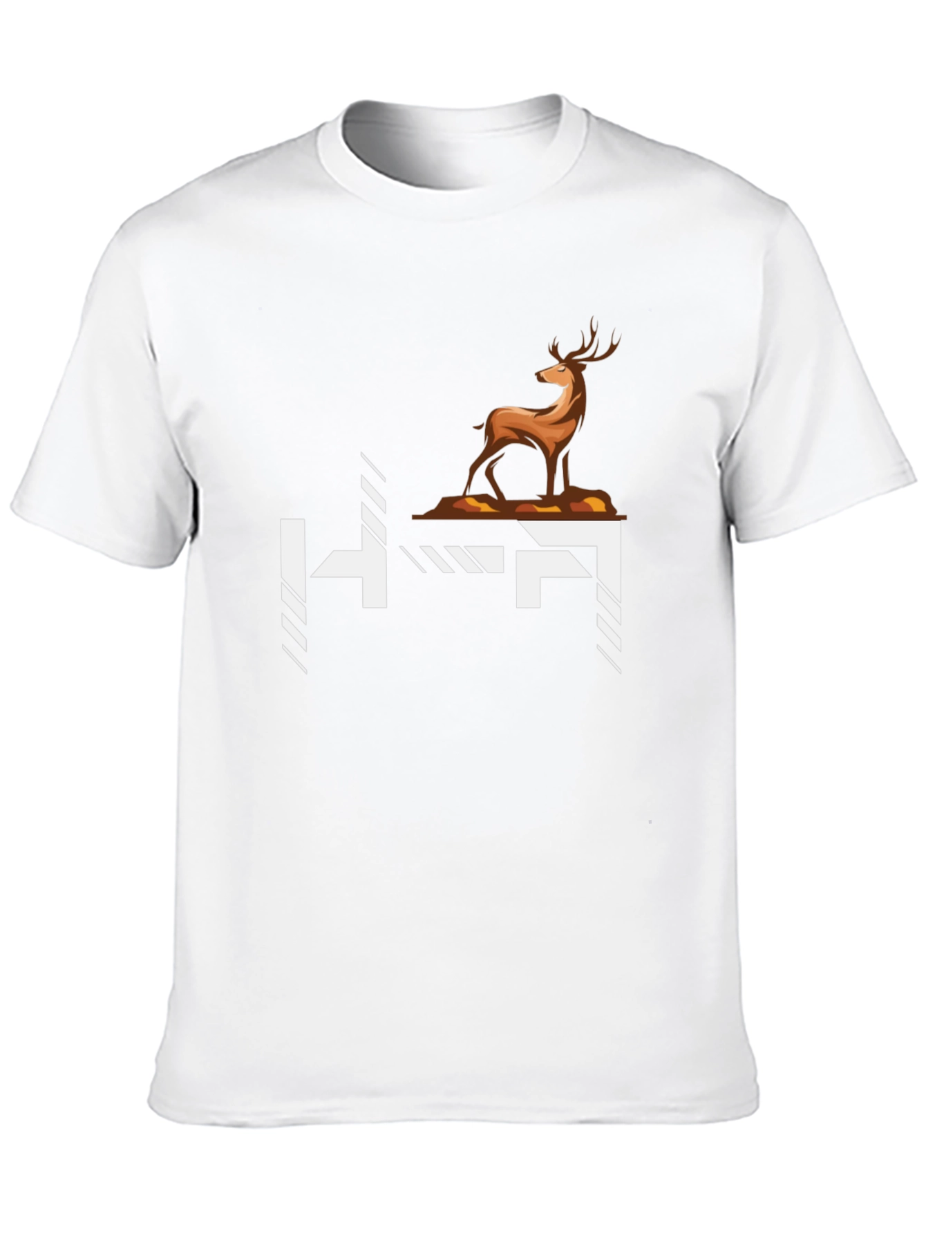 Deer Graphic Tee - Stylish Black Cotton T-Shirt