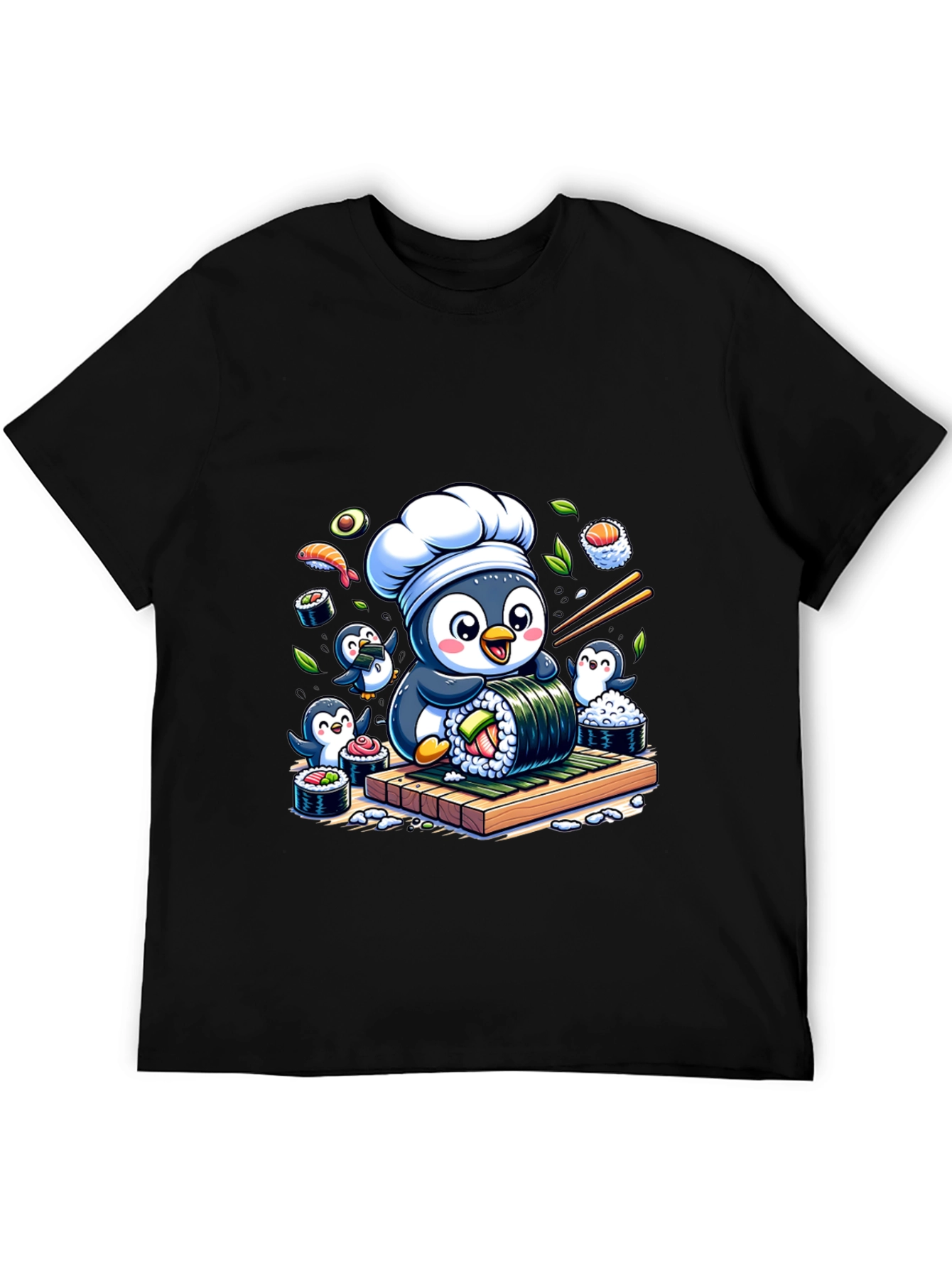 Sushi Chef Penguin T-Shirt - Cute Foodie Tee