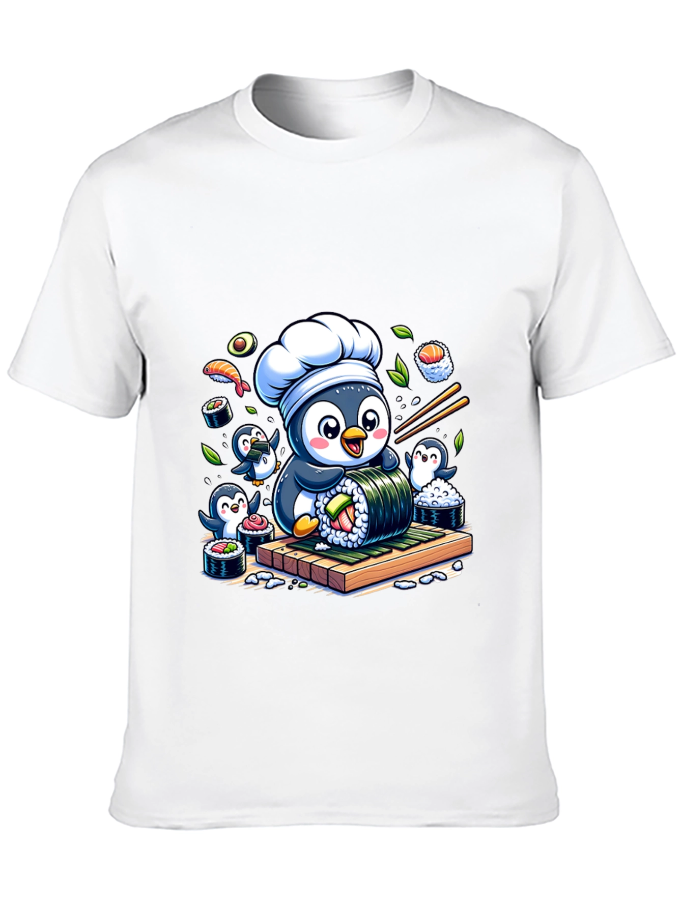 Sushi Chef Penguin T-Shirt - Cute Foodie Tee