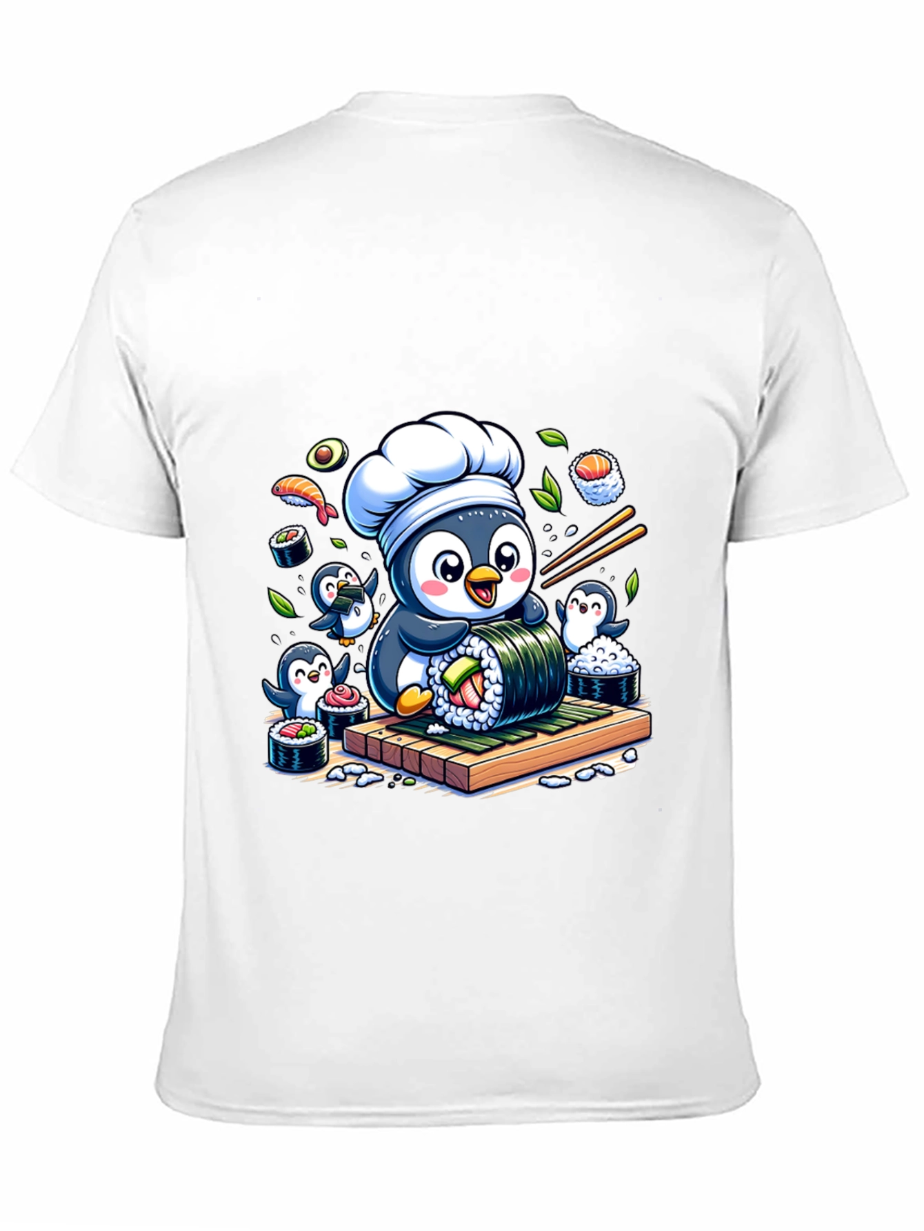 Sushi Chef Penguin T-Shirt - Cute Foodie Tee