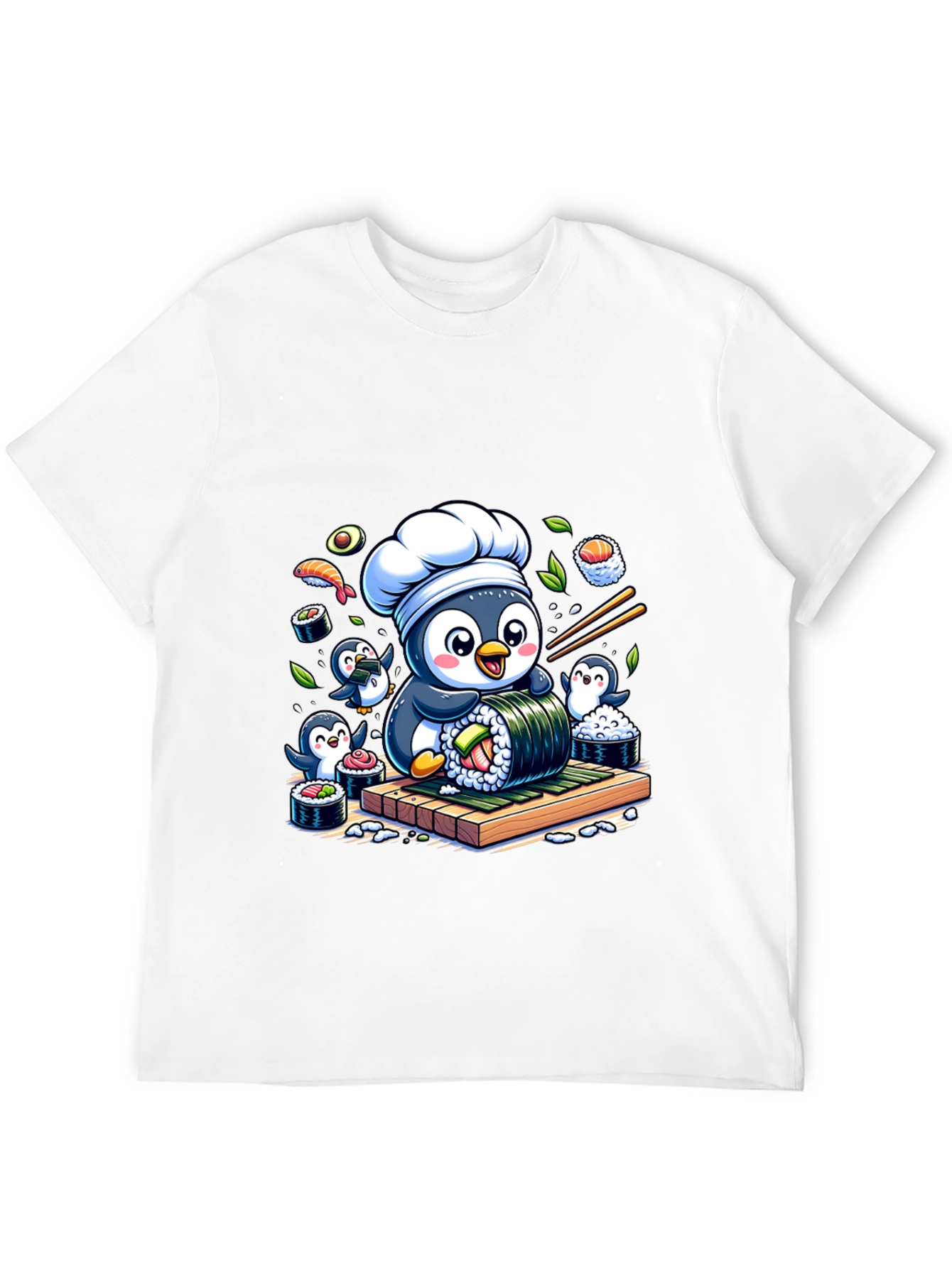 Sushi Chef Penguin T-Shirt - Cute Foodie Tee