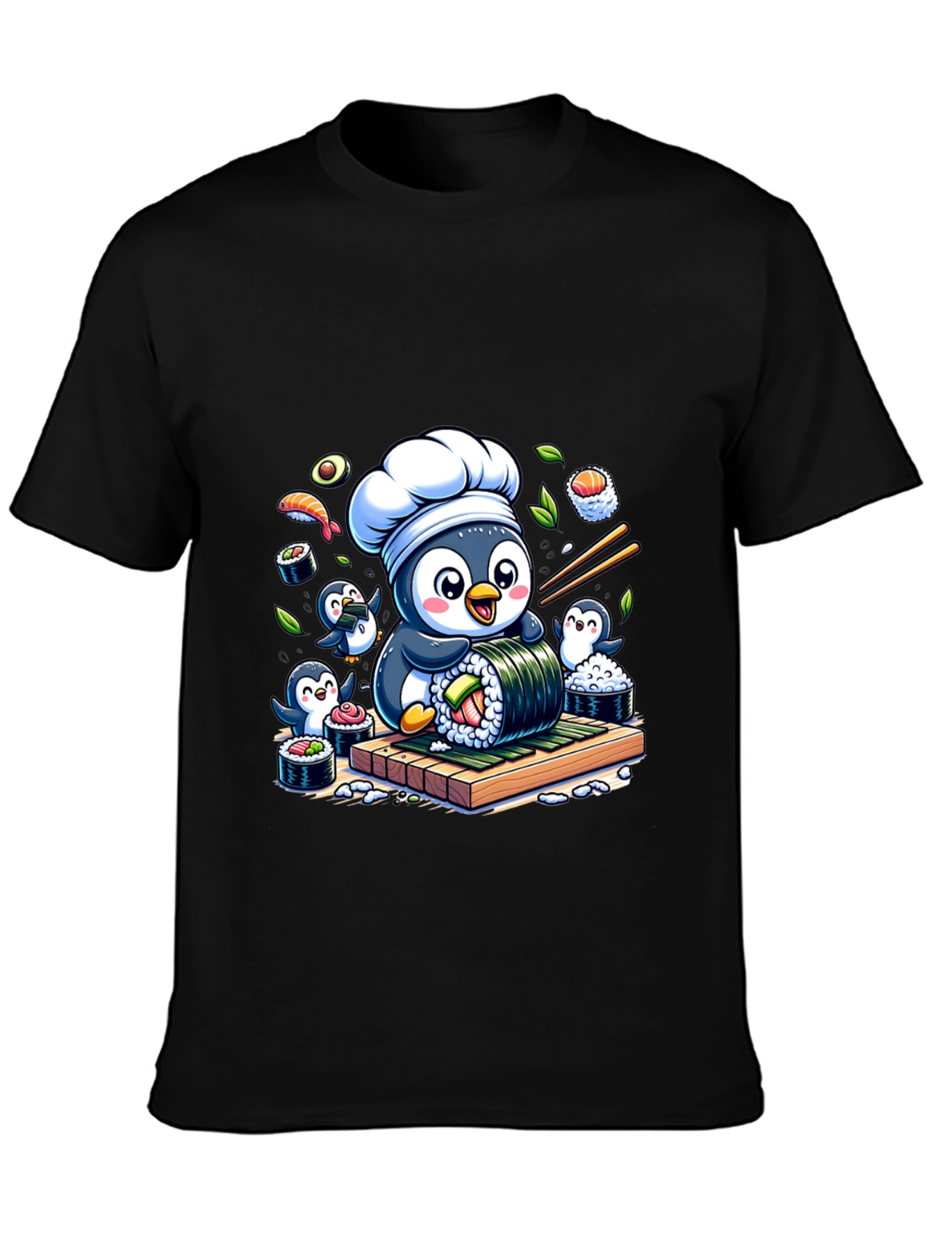 Sushi Chef Penguin T-Shirt - Cute Foodie Tee