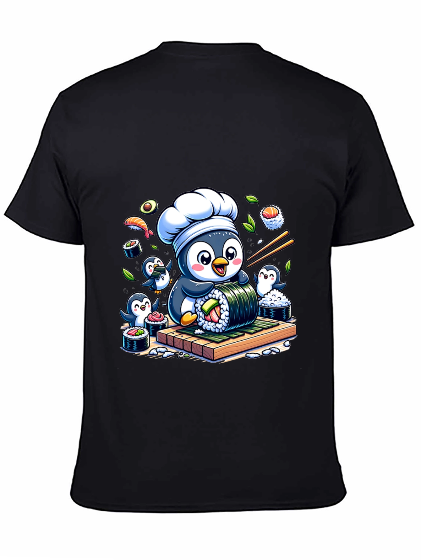 Sushi Chef Penguin T-Shirt - Cute Foodie Tee