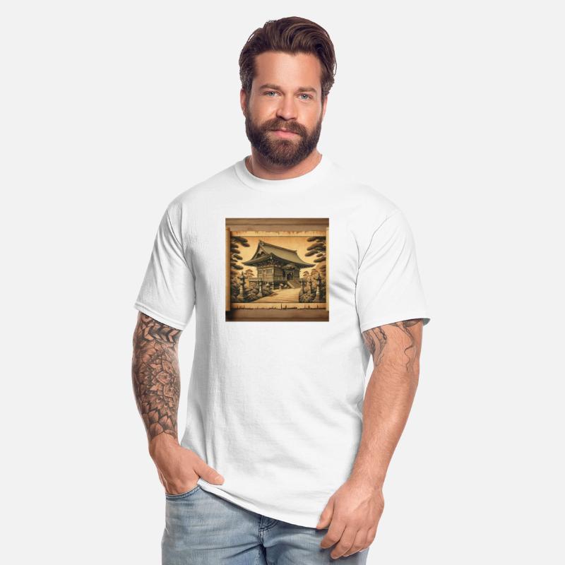 Classic Temple Shrine Scenery Papyrus Scroll
