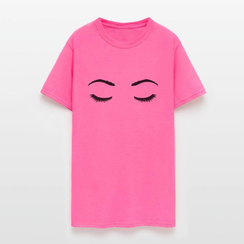 Closed eyes female face
