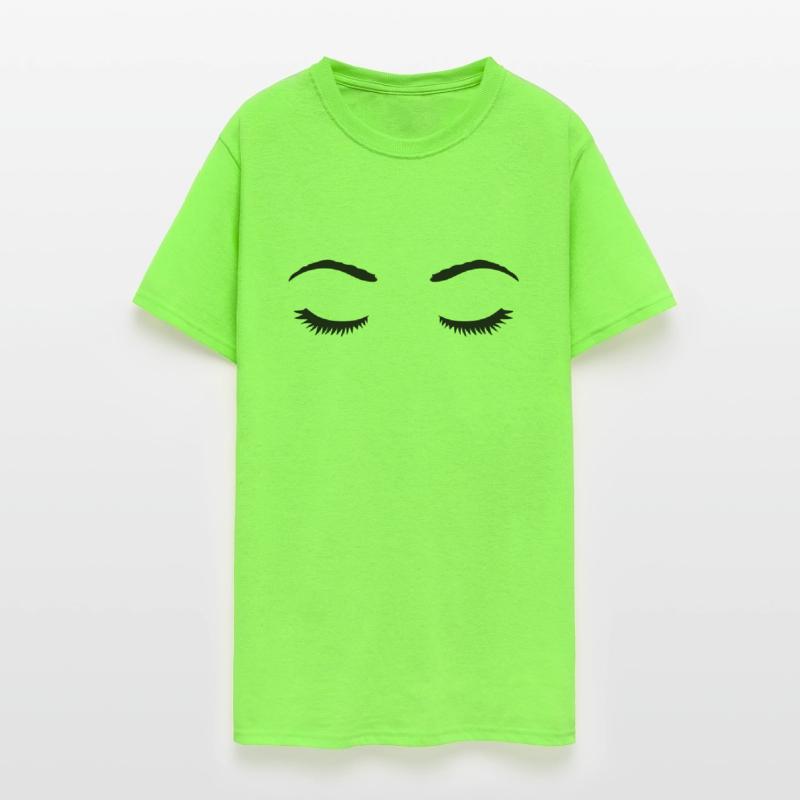 Closed eyes female face