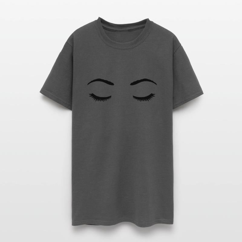 Closed eyes female face