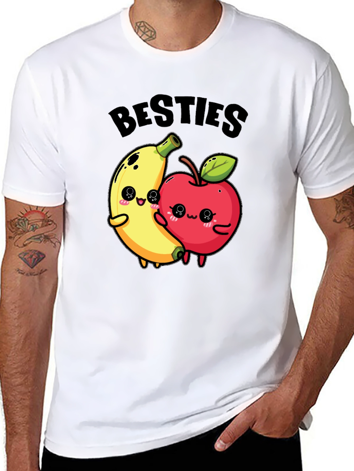 Besties Banana & Apple Graphic T-Shirt