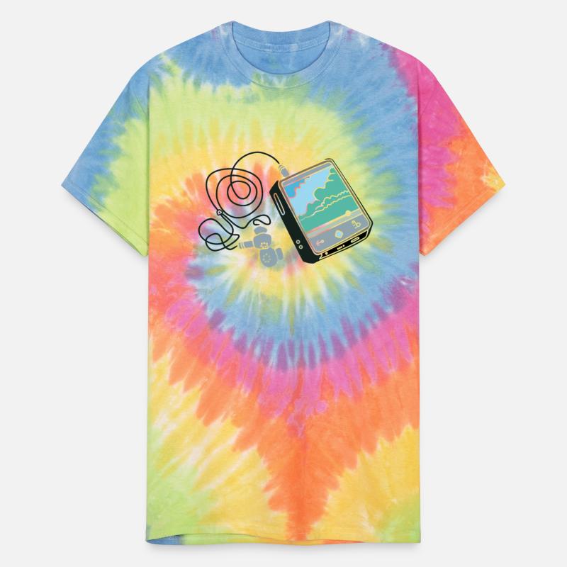 colorful illustration of a small music player