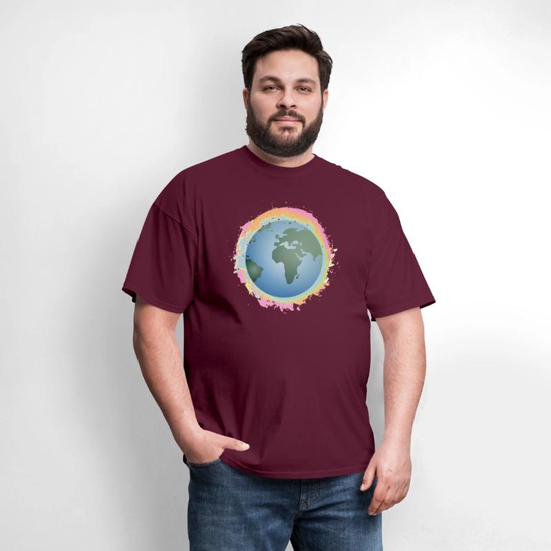 colorful planet earth with green continents