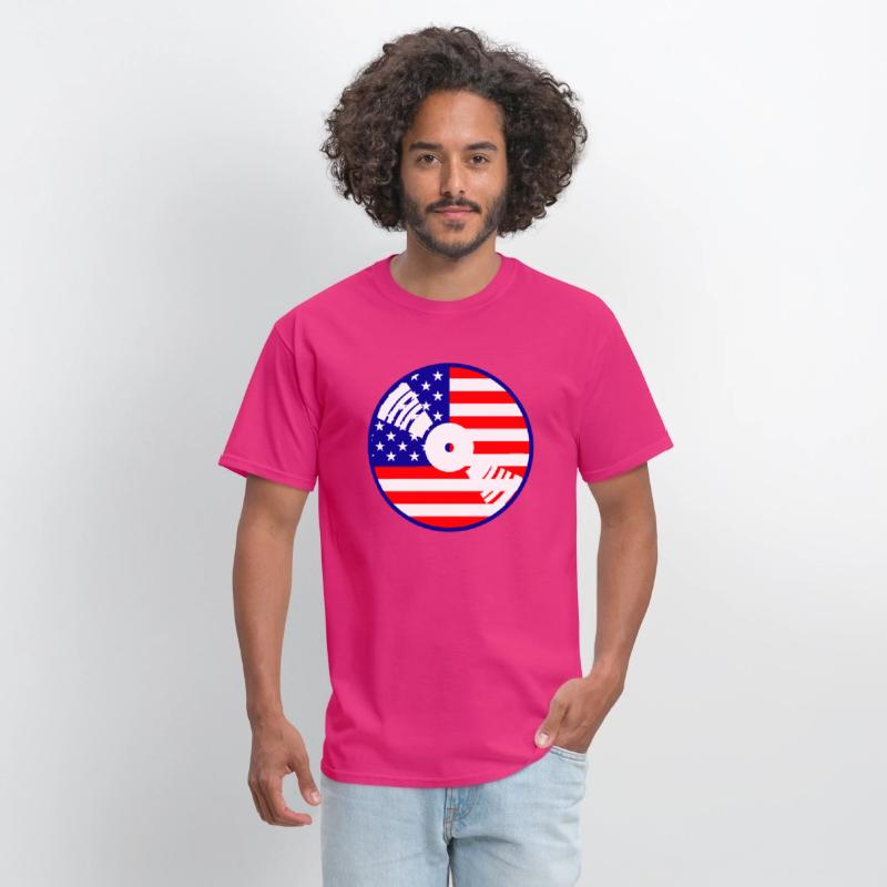 Cool USA Flag America Vinyl Music Record DJ Party