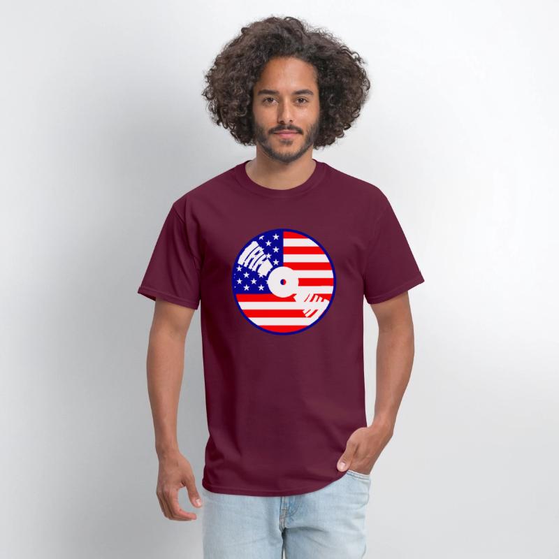 Cool USA Flag America Vinyl Music Record DJ Party