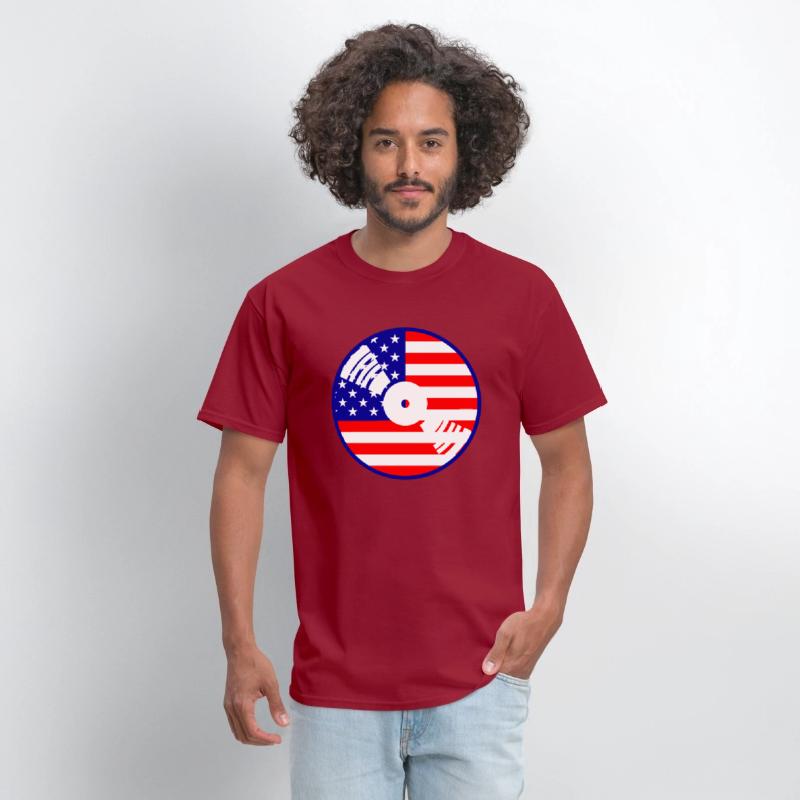 Cool USA Flag America Vinyl Music Record DJ Party