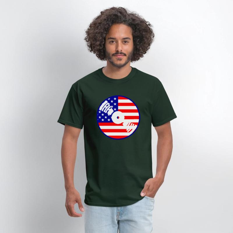 Cool USA Flag America Vinyl Music Record DJ Party