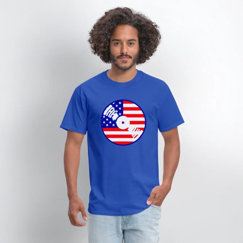 Cool USA Flag America Vinyl Music Record DJ Party