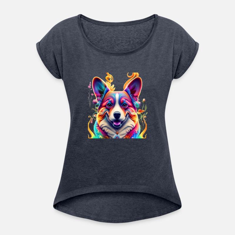 Corgi watercolor painting wildflower lovers