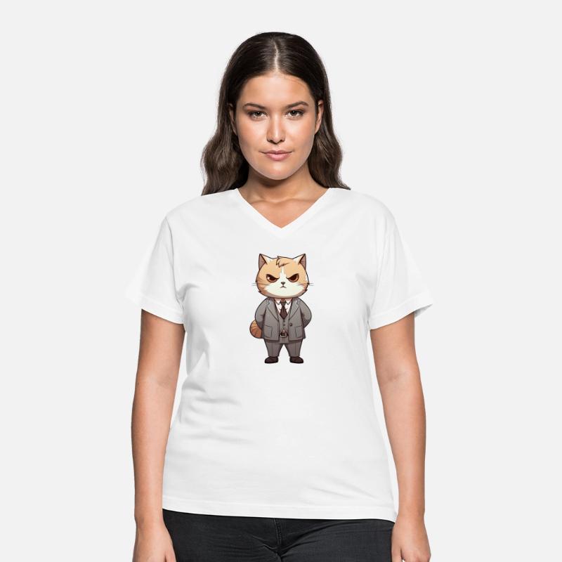 cute cartoon anime cat wearing suit