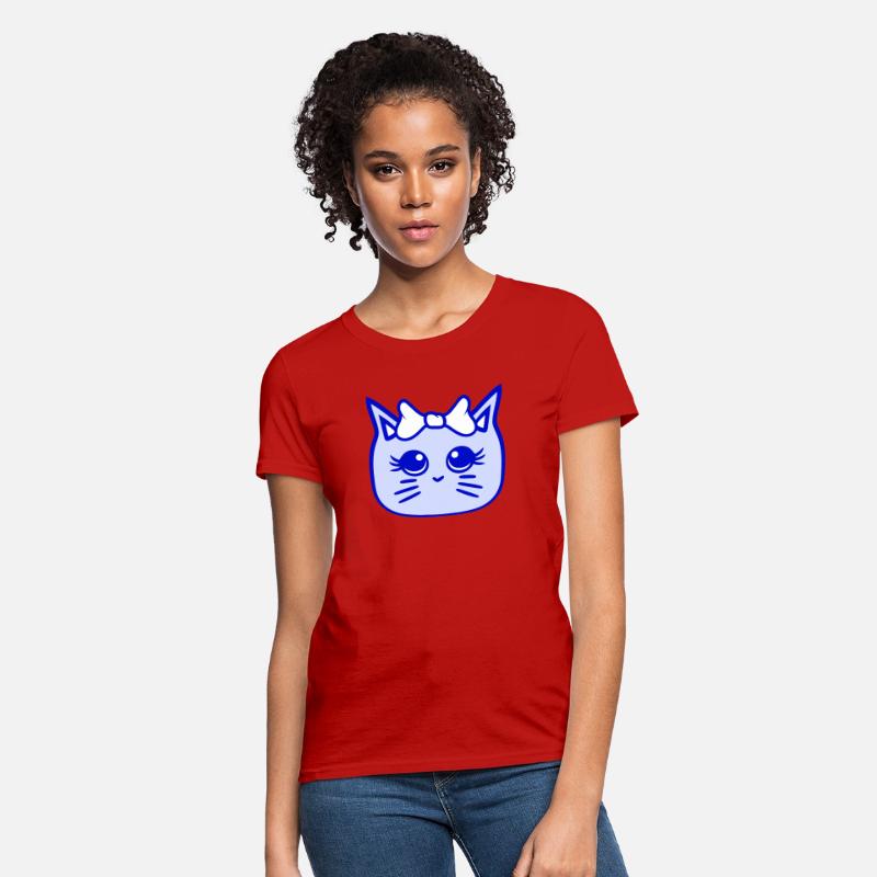 Cute Girl Cat Pretty Bow Woman Female Pet Kitten