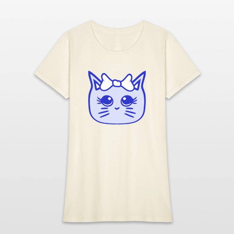 Cute Girl Cat Pretty Bow Woman Female Pet Kitten