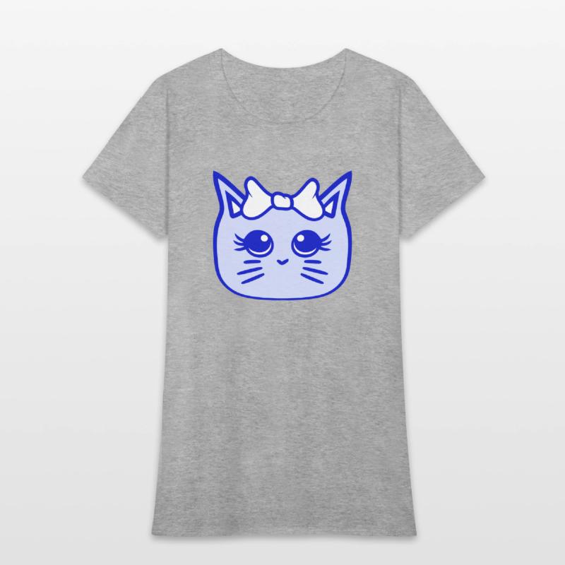 Cute Girl Cat Pretty Bow Woman Female Pet Kitten