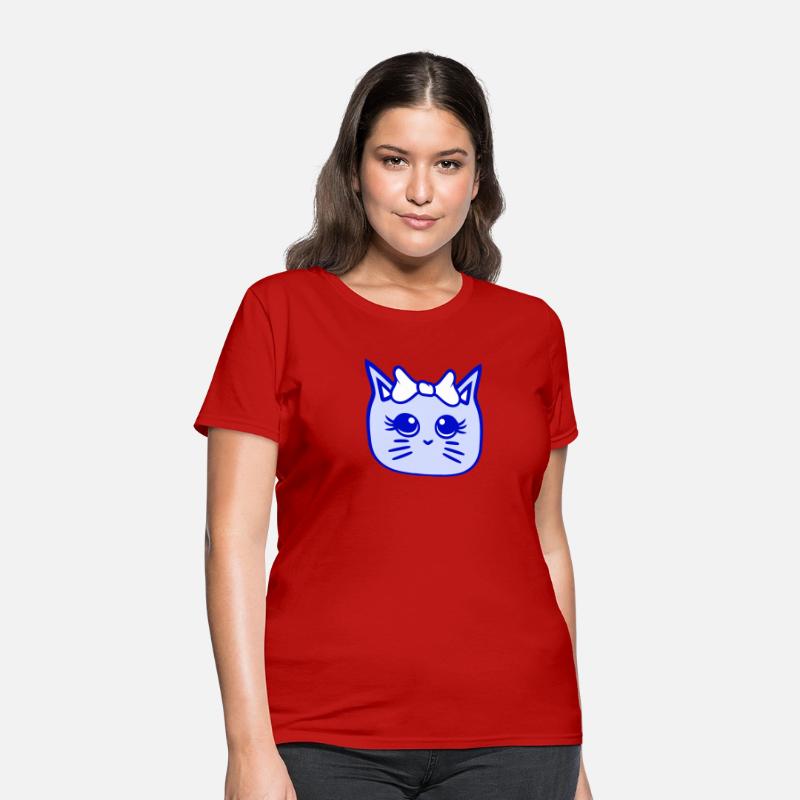Cute Girl Cat Pretty Bow Woman Female Pet Kitten