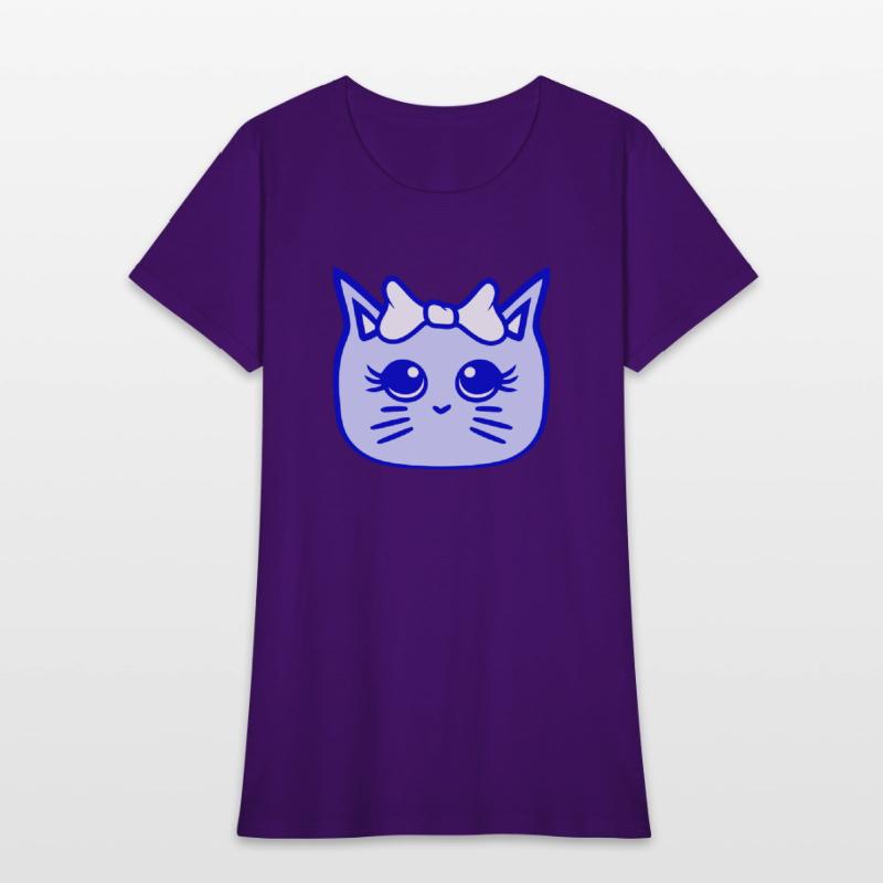 Cute Girl Cat Pretty Bow Woman Female Pet Kitten
