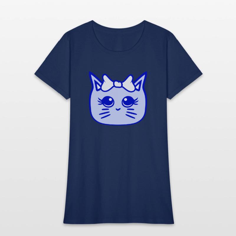 Cute Girl Cat Pretty Bow Woman Female Pet Kitten