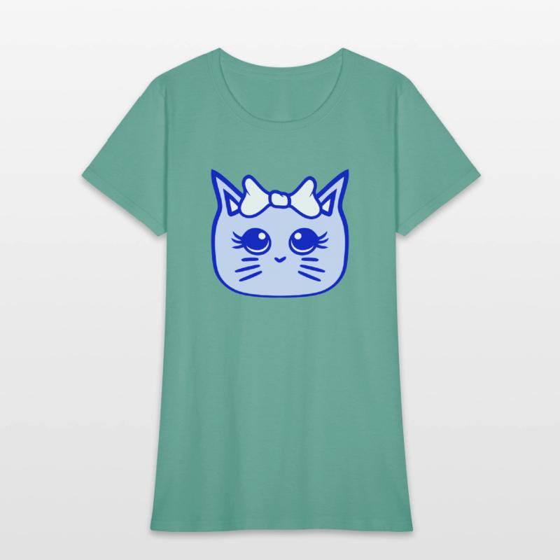 Cute Girl Cat Pretty Bow Woman Female Pet Kitten