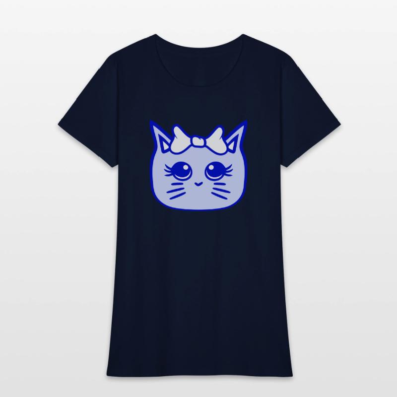 Cute Girl Cat Pretty Bow Woman Female Pet Kitten