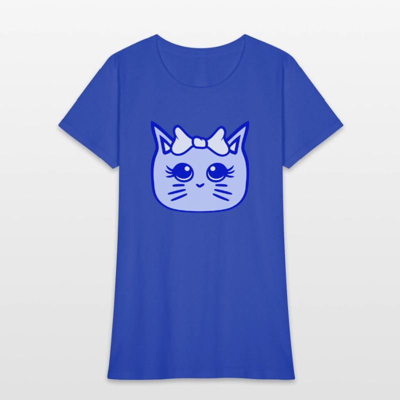 Cute Girl Cat Pretty Bow Woman Female Pet Kitten