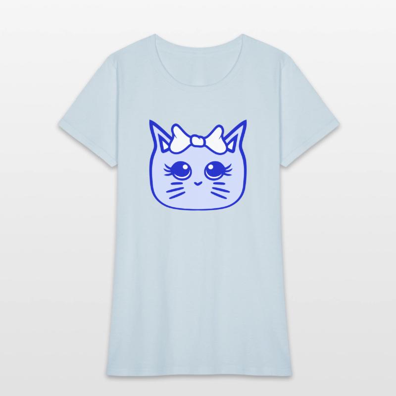 Cute Girl Cat Pretty Bow Woman Female Pet Kitten