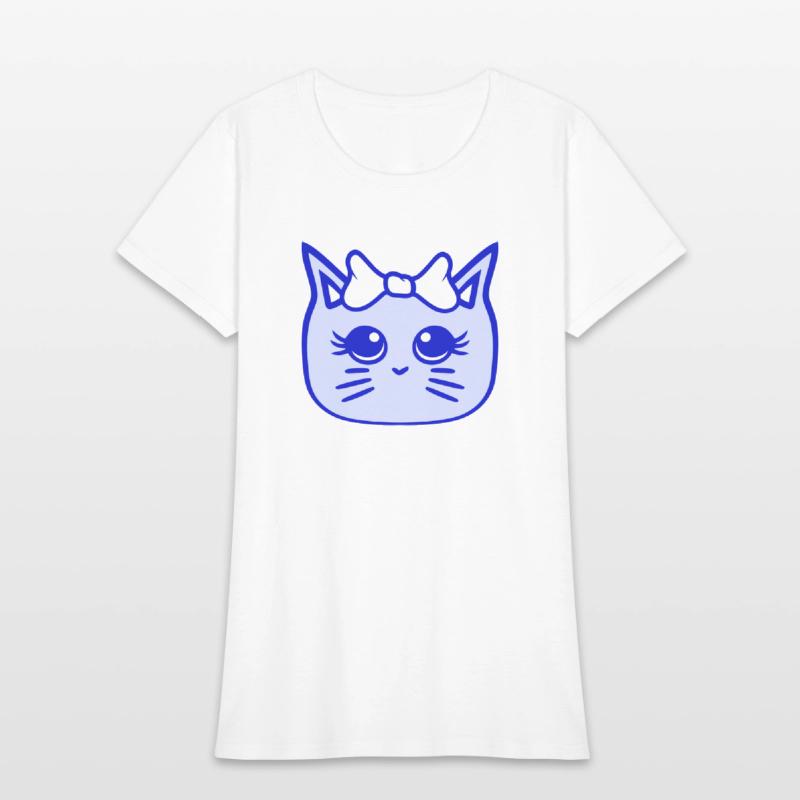 Cute Girl Cat Pretty Bow Woman Female Pet Kitten