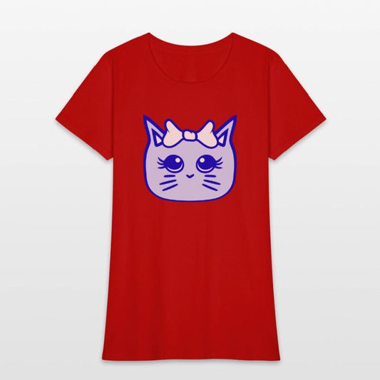 Cute Girl Cat Pretty Bow Woman Female Pet Kitten