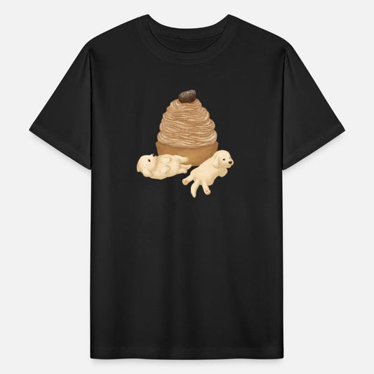 Cute Golden Retriever and Dessert Illustration