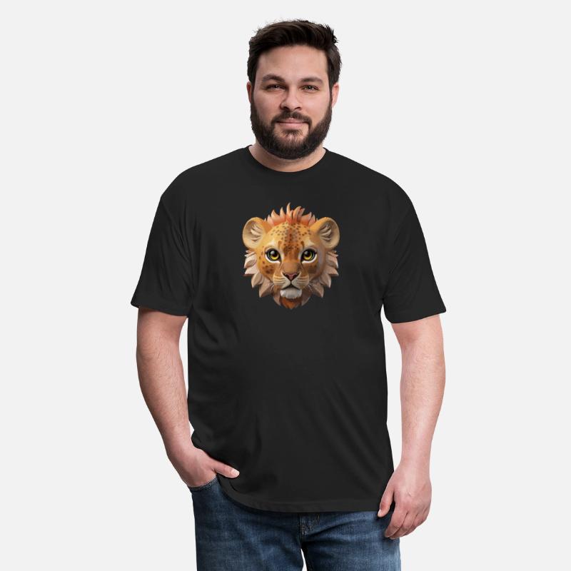 cute lion face animals design