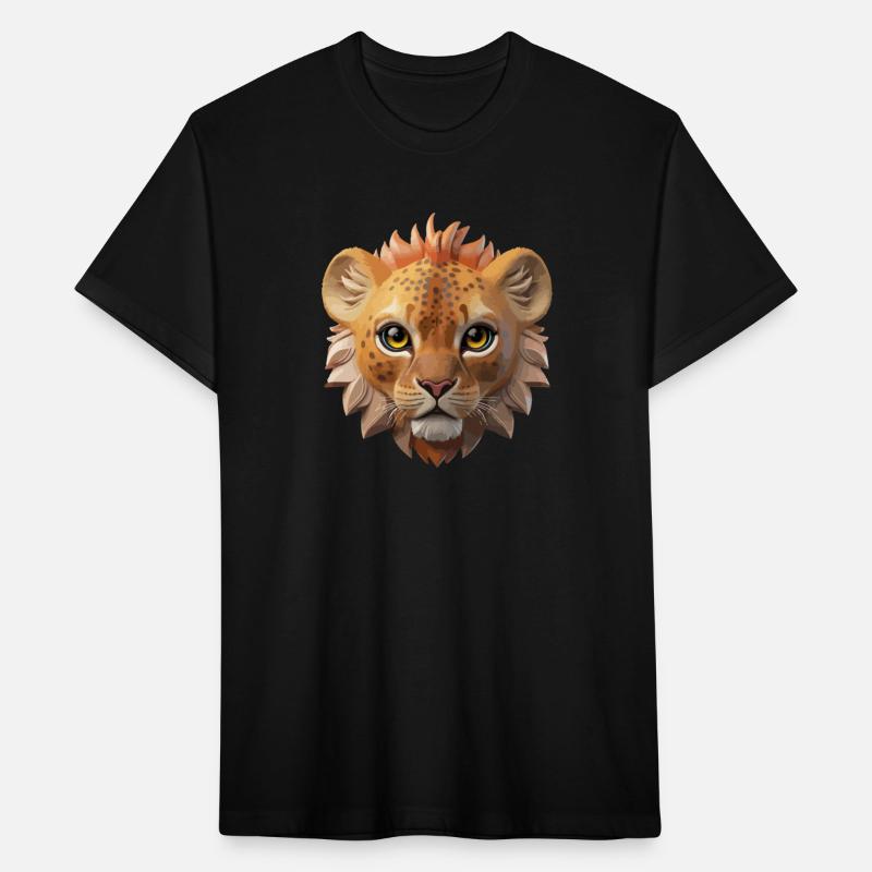 cute lion face animals design