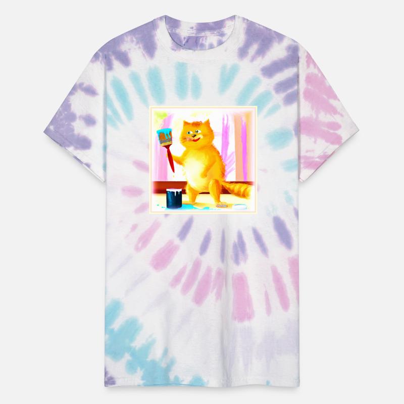 Cute Painting Of A Cat Holding A Brush. Buy Now