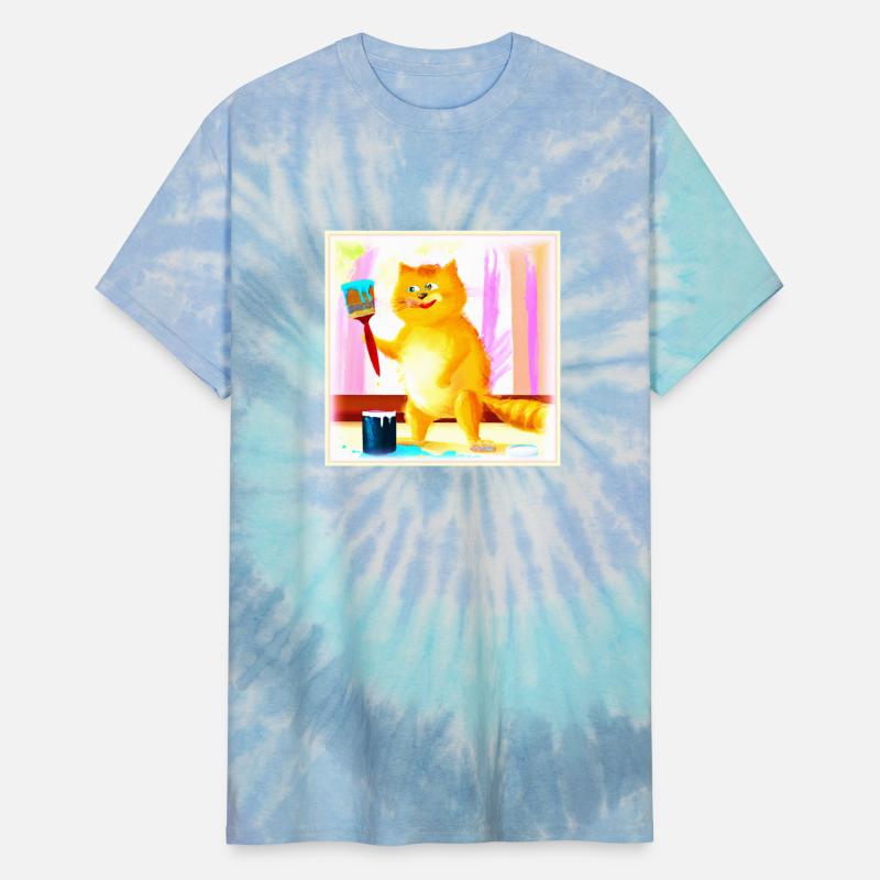 Cute Painting Of A Cat Holding A Brush. Buy Now